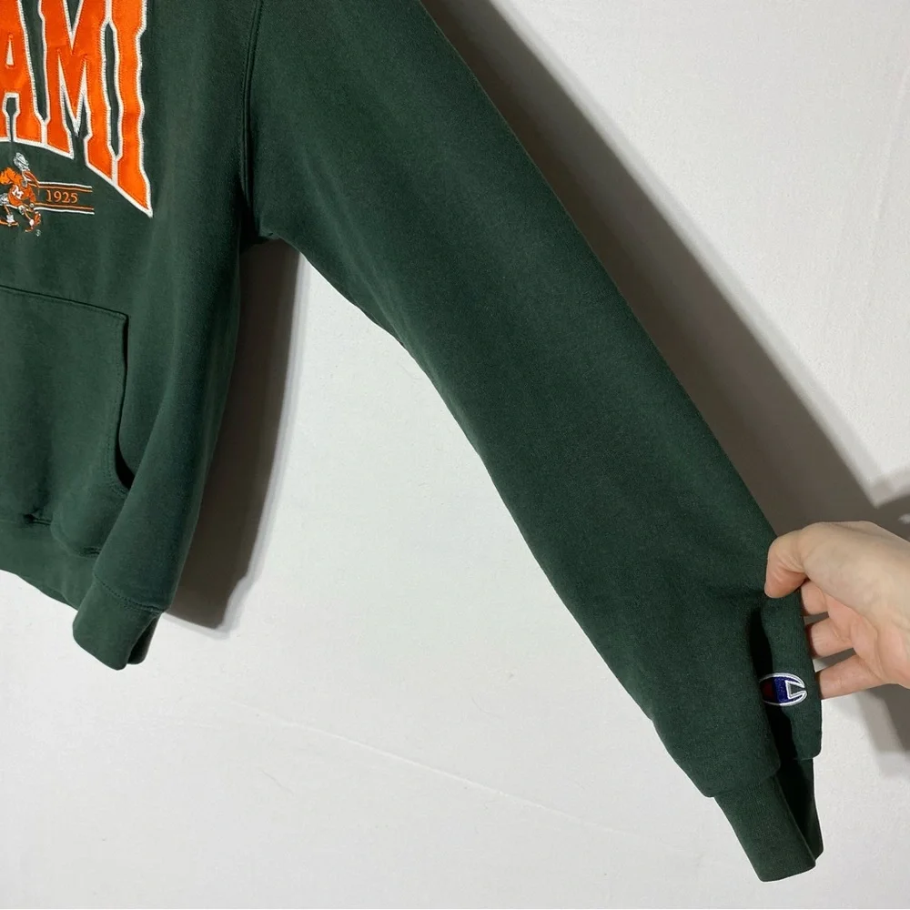 Champion Green Orange Miami Hurricanes Hoodie S Streetwear Collegiate Preppy - Picture 11 of 16